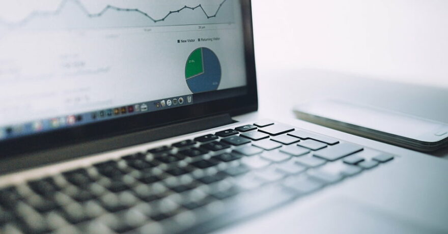 eCommerce metrics on laptop screen