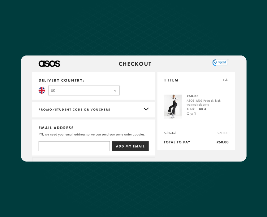 how ASOS reduces abandoned carts