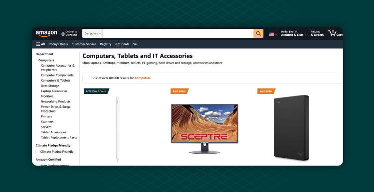 Amazon screenshot