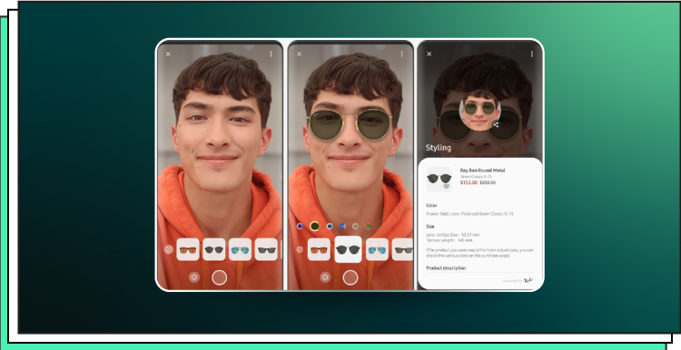 try on glasses via AR screenshot app