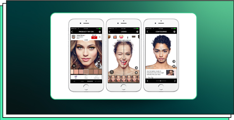 cosmetics website AR screenshot