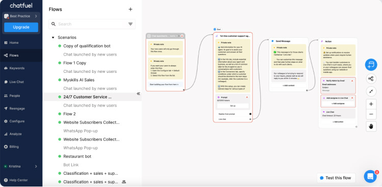Ecommerce Chatbot: Chatfuel