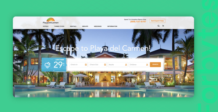 Playa Del Carmen website screenshot 