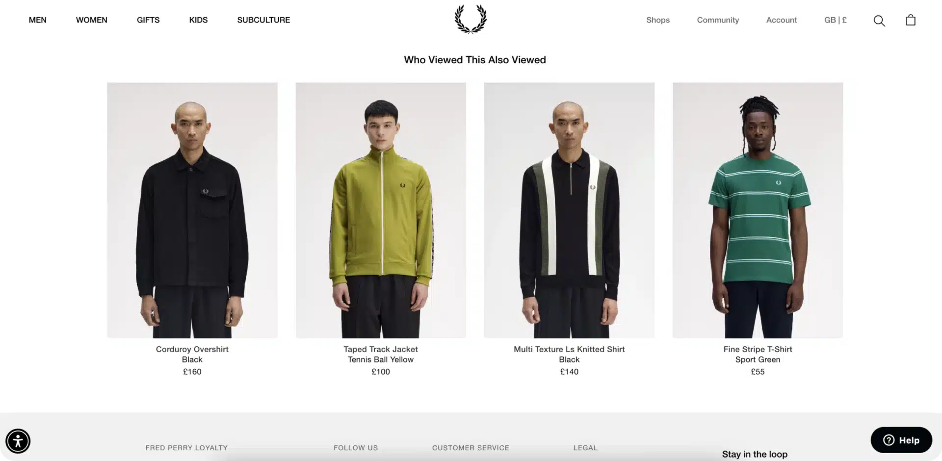 Fred Perry: Magento Product Recommendations