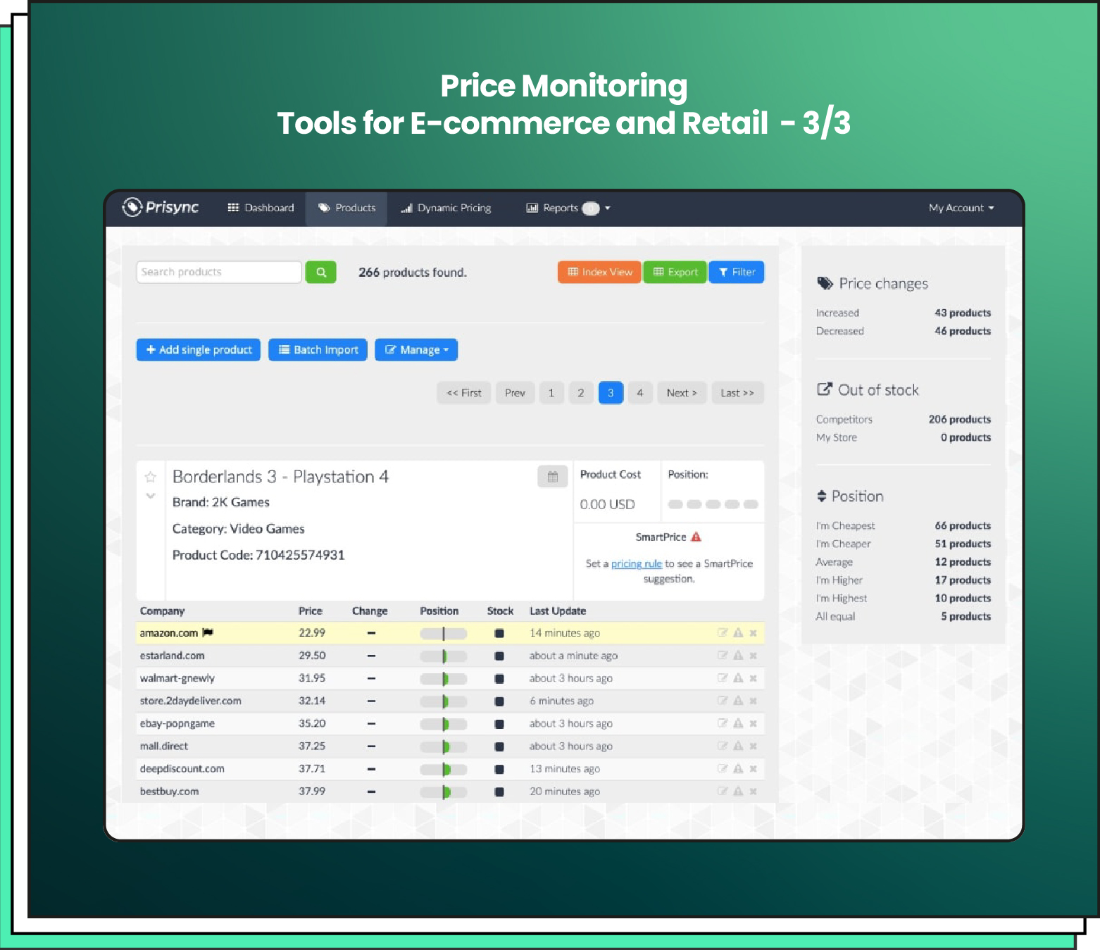 How price monitoring tool Prisync works